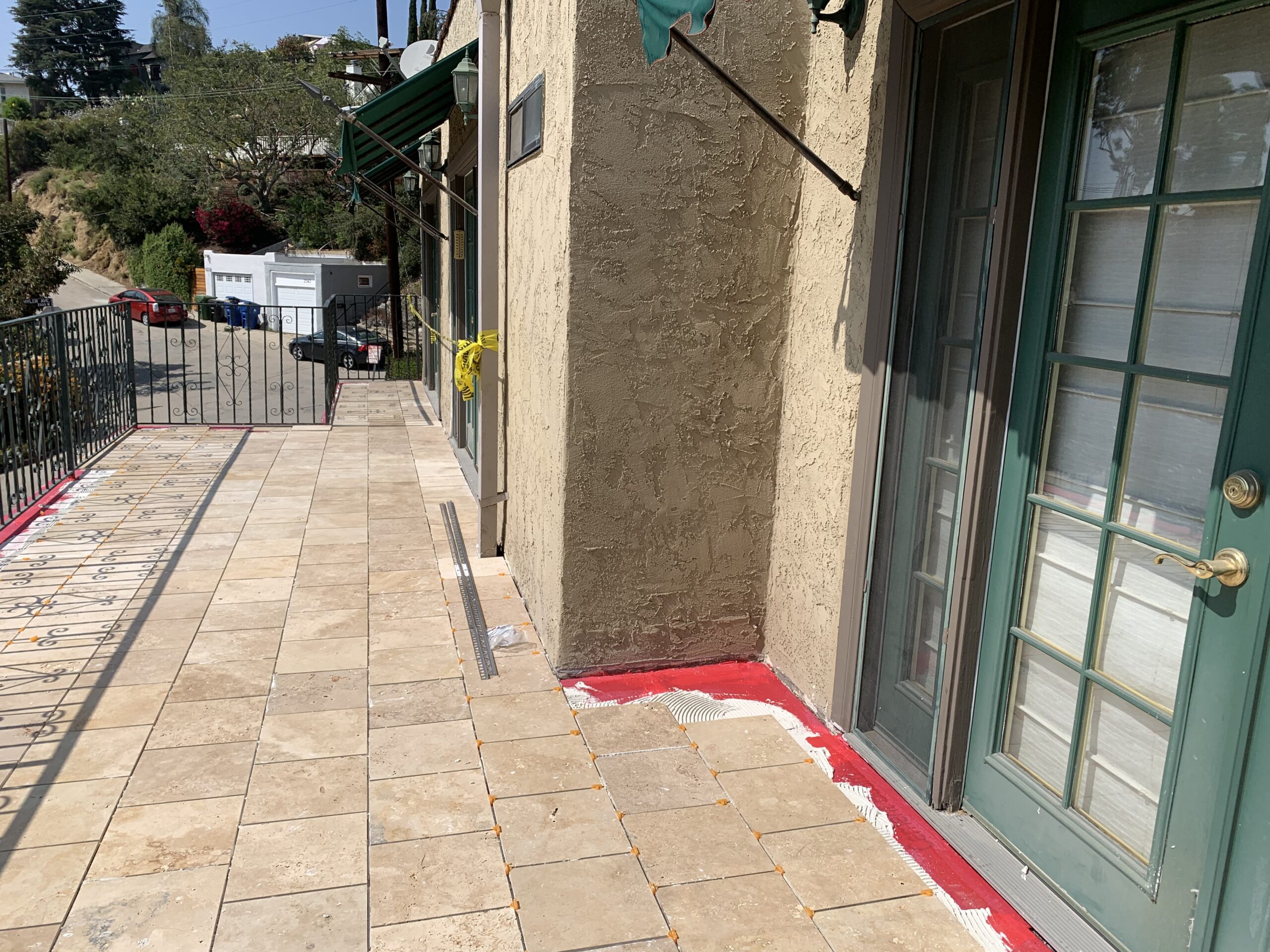 Exterior balcony renovation with waterproof protection