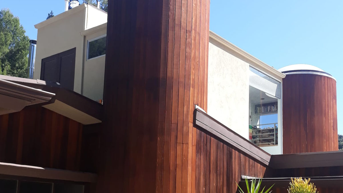 Custom wood siding installation project in Brentwood Los Angeles featuring premium exterior wood finishes and residential exterior renovation by JD Renovate.