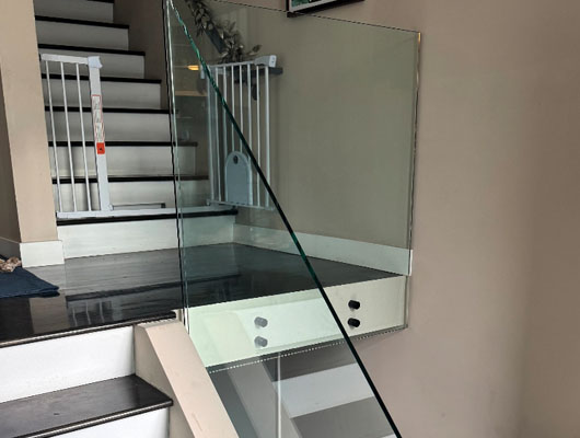 Modern wood interior stairs installation and finishing