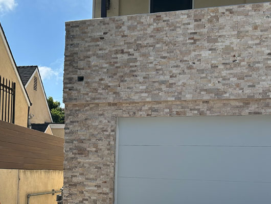 Completed stone veneer exterior upgrade in Los Angeles