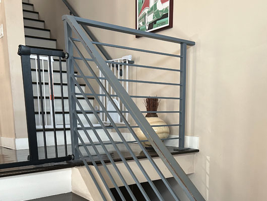 Interior wood stairs upgrade in Los Angeles residence