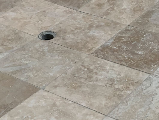 Residential waterproof deck tile installation Los Angeles project with natural stone tile and waterproof membrane protection